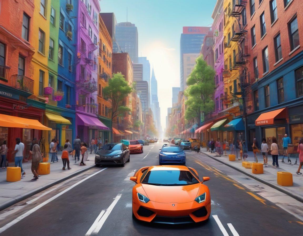 A dynamic scene showcasing a group of diverse friends joyfully mastering urban parking challenges in a virtual world. Bright cityscapes filled with colorful cars, lively street art, and cheerful pedestrians, as the friends strategize together on multiple screens with playful avatars and parking maps. The atmosphere is energetic and fun, suggesting collaboration and excitement. super-realistic. vibrant colors. 3D.